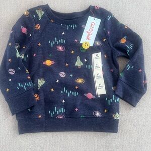 NWT Cat & Jack 2T space sweatshirt